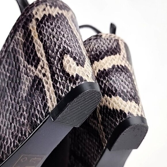 ARTURO CHIANG Black Leather Reptile Print Wedge Slingback Shoe Peep Toe Sz 7.5M - Picture 15 of 16